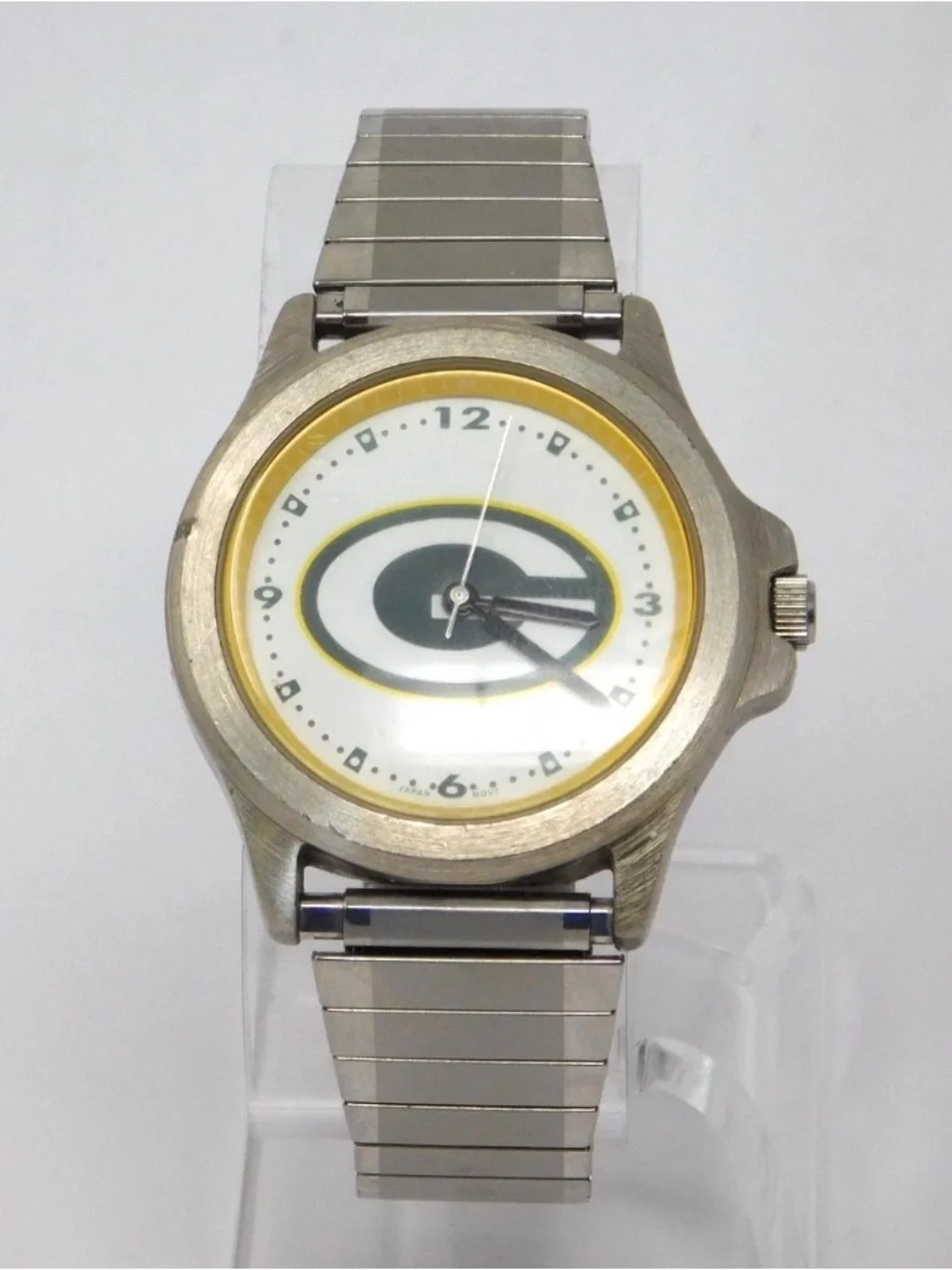 Green Bay Packers Men's Watch Logo Art Stretch Band Stainless Steel NFL Fan Gear